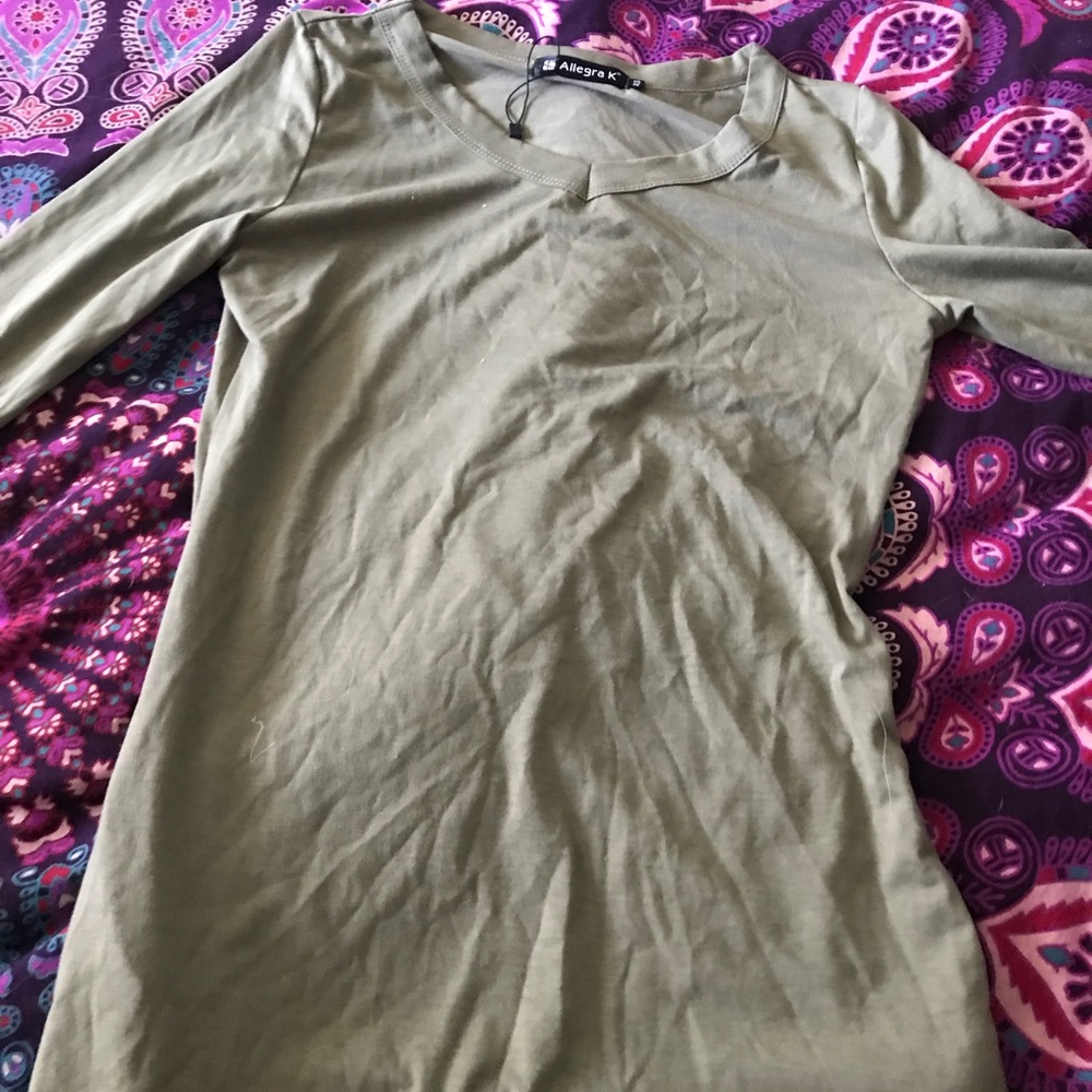 New Allegra K(fits like)Small Olive longsleeve top